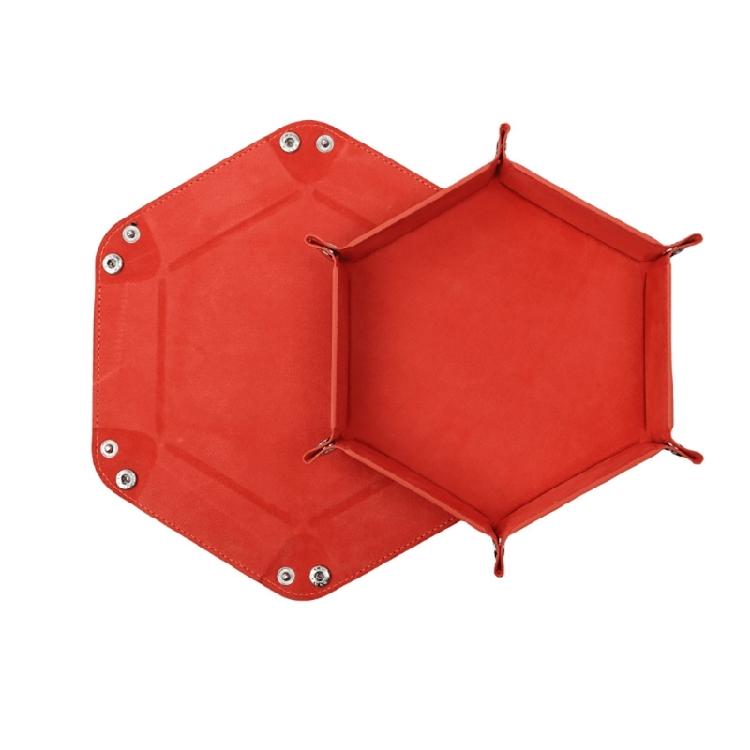 Dices Folding Tray PU Leather Velvets Holder Portable Folding Dices Rolling Tray