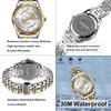 SKMEI Men's Watch Gold Silver Stainless Steel Business Classic Wristwatch Gentleman Waterproof Analog Stylish Simple Date Day Luxury Gift Silver