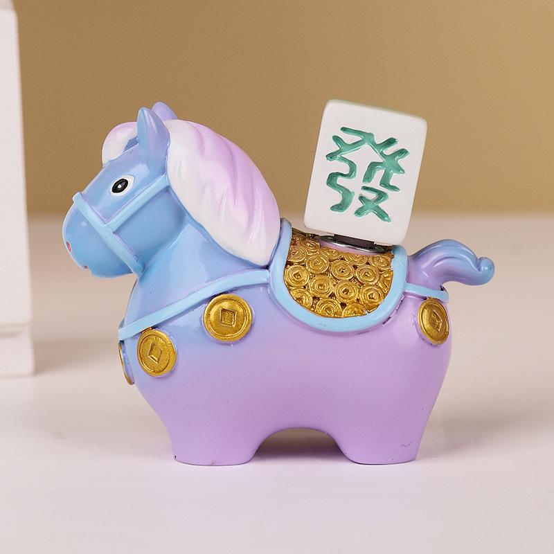 Little Horse Fu Fu Rotating Charm Decorative Item for Office Desk, Zodiac-themed Temple Decoration