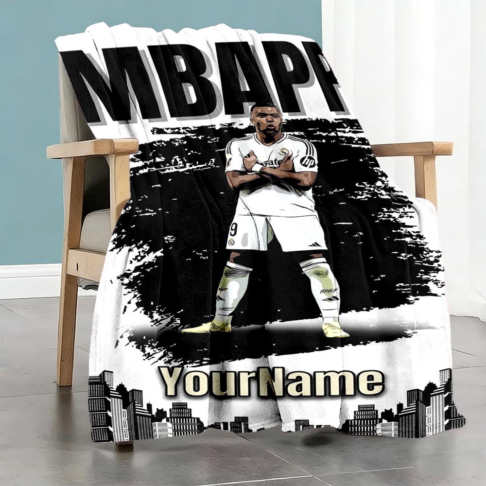 Mbappe 108 Personalized Text Blanket Lightweight Personalized Blanket Warmthful Decor Great for Bedding Picnics Home Decor Sofa