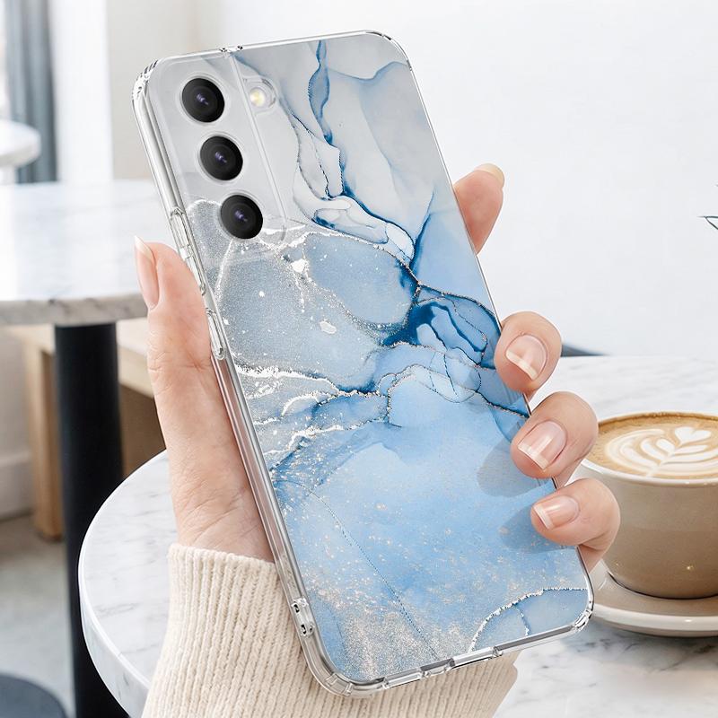 Geometry Marble Case For Samsung S26 Ultra S25 FE S24 S23 S22 Plus S21 A15 A25 A35 A55 A16 A26 A36 A56 A17 A37 A57 5G Clear TPU Soft Cover