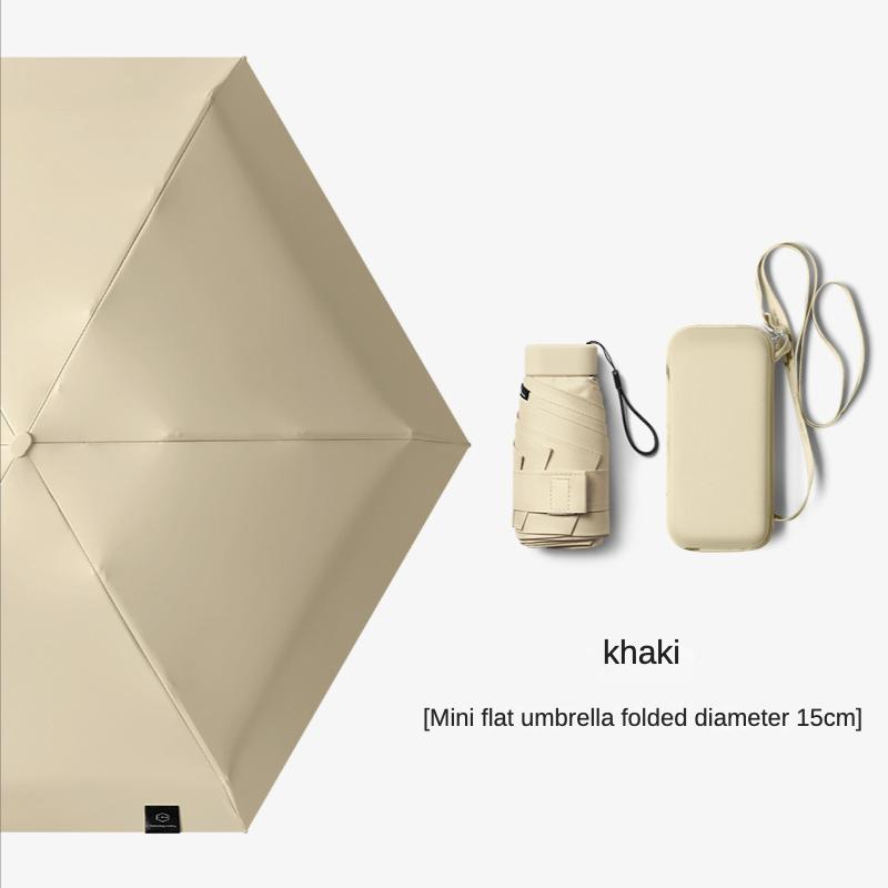 

Мини-компактный карманный зонт для женщин, легкий 6 складной солнцезащитный зонт от солнца и дождя, маленькая сумка-карточка, зонтики Paraguas Mujer khaki