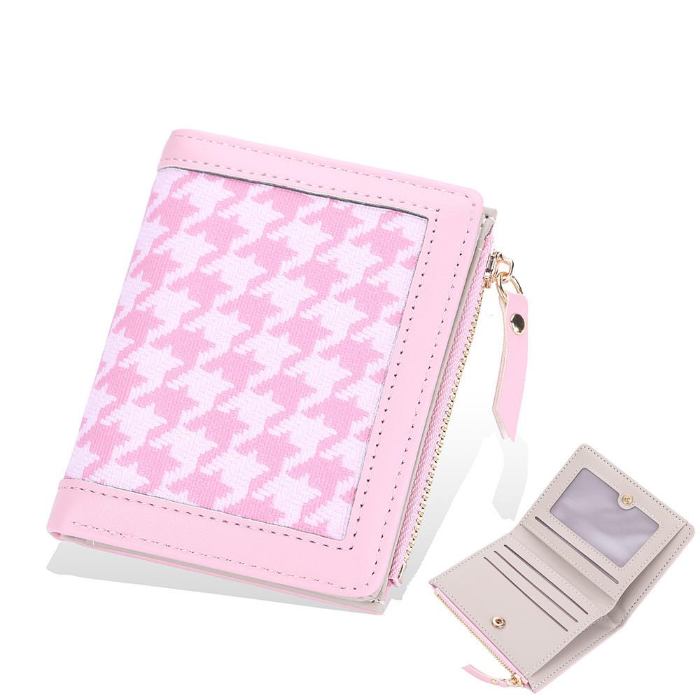 Simple Thousand Bird Pattern Women Casual Square Short Wallet For Daily Use