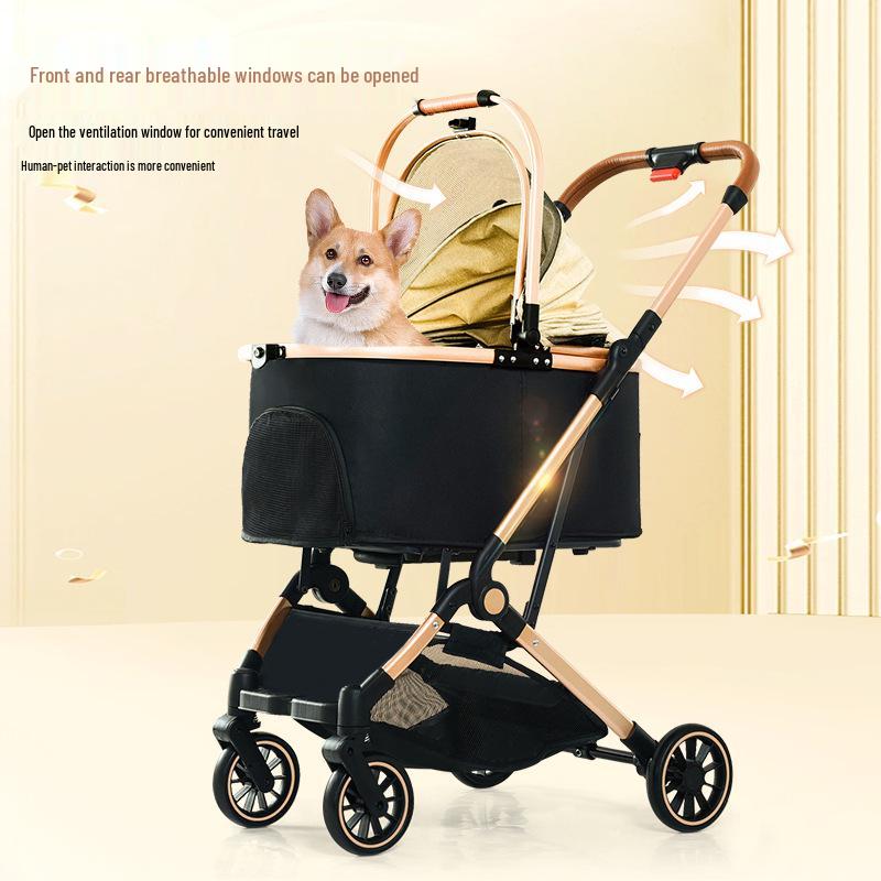 Lightweight Pet Stroller: Foldable, Detachable for Small Dogs & Cats - Ideal for Outdoor Use