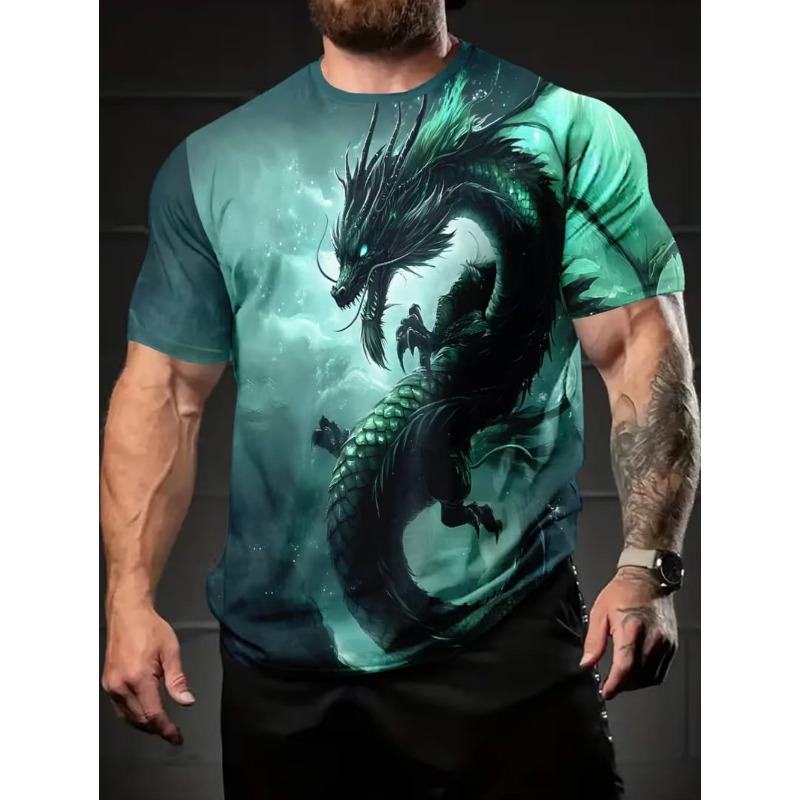 2026 T-Shirt for Men Harajuku Tiger Print Fashion Summer Short Sleeve