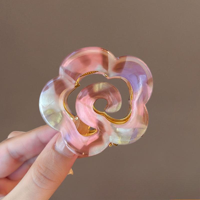 Acetate Flower Hairpin Shark Hairpin Back of The Head Updo Headwear
