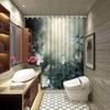 1pc Moonlit Garden Shower Curtain - White Flowers & Misty Twilight Design, Dreamy Impressionist Polyester