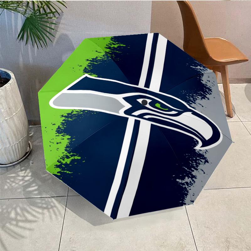 Seattle Seahawks Logo Umbrella - Automatic Open/Close, Compact 8-Rib Lightweight Umbrella Essential for outdoorPicnic Accessory Fan Gifts