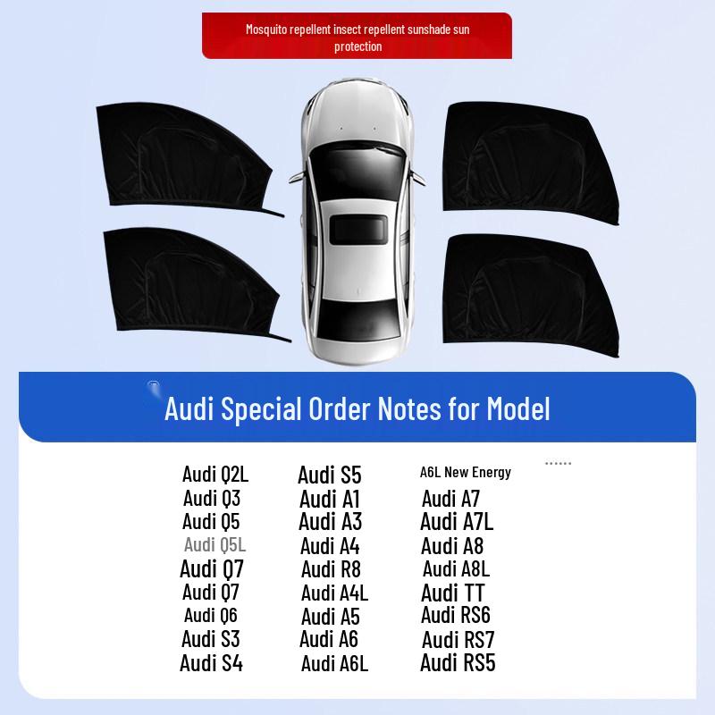 Car Window Sunshade & Anti-Mosquito Mesh Curtain for Privacy and Insect Protection