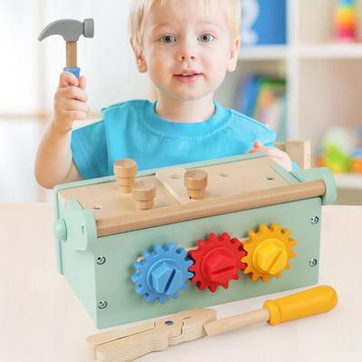 Pädagogisches Montessori-Spielzeug, Schraubenmontage, praktische Fähigkeitssimulation, Reparaturwerkzeugsatz, Mutterndemontage, Junge, Holzspielzeug, Werkzeugkasten