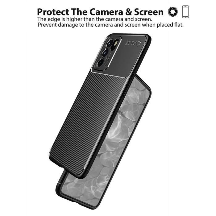 Schutzhülle - E.F.CONNECTION - OPPO Reno 6 - Stahloptik - Schwarz - Flexibel