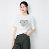Elva' Island Women's Heart Print Casual Short Sleeve T-Shirt