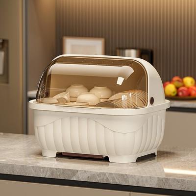 Multipurpose With Lid Dish Drying Rack Removable Drip Tray Space Saving Multipurpose Storage Tray Tableware Organizer Cutlery