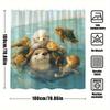 Ocean Animal Theme Shower Curtain - Seal & Turtle Play Pattern, Adds Fun & Natural Ambiance, Polyester Bathroom Decor, 12 Hooks