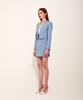 Chaenyuyog Denim A-Line Crystal Skirt [Light Blue]
