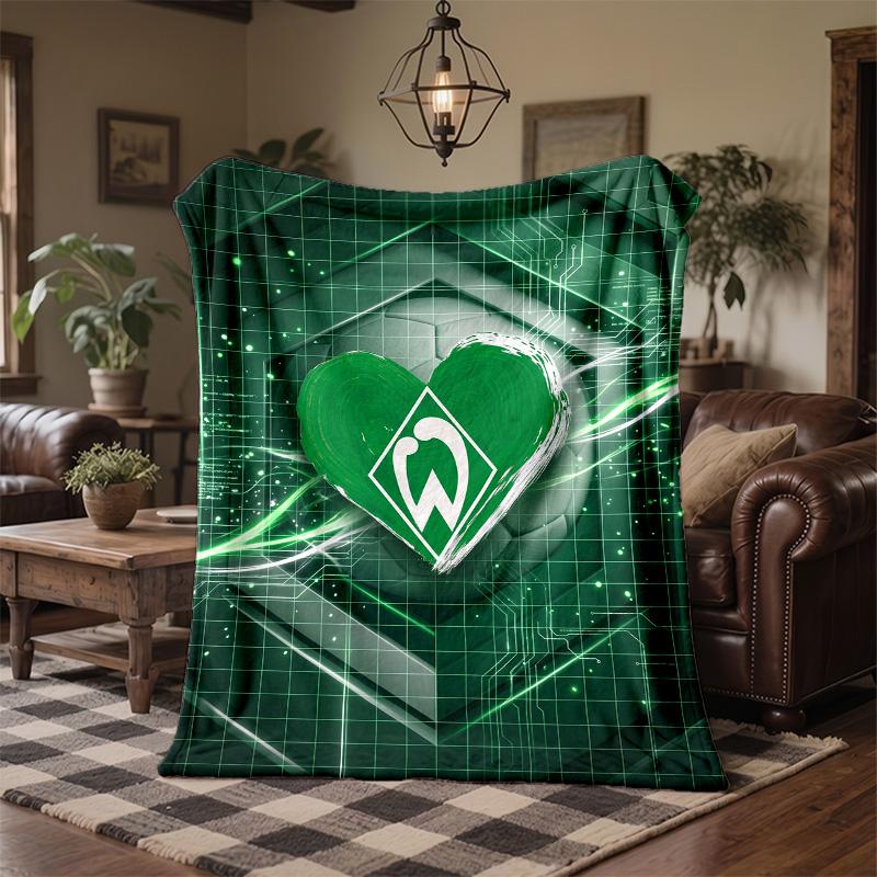 Coperta di Flanella con Stampa Calcio Werder Bremen Morbida Calda Coperta da Divano/Letto per Casa Ufficio Camera da Letto