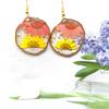 Summer Dried Daisy & Butterfly Earrings - Preserved Flower Design for Women