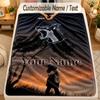 Flannel BlanketKontra K Custom Name Text Personalized Soft Warm Throw Blanket Home Decor Gift
