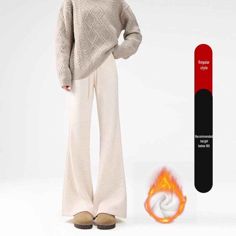 Women s Off-White Fleece-Lined High-Waisted Micro-Flare Pants Small