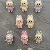 10pcs Mini Cute Labubu Doll Flocking Vinyl Kawaii Doll Pendant Accessories Ornament Desktop Decoration Collect Toy Children Gift