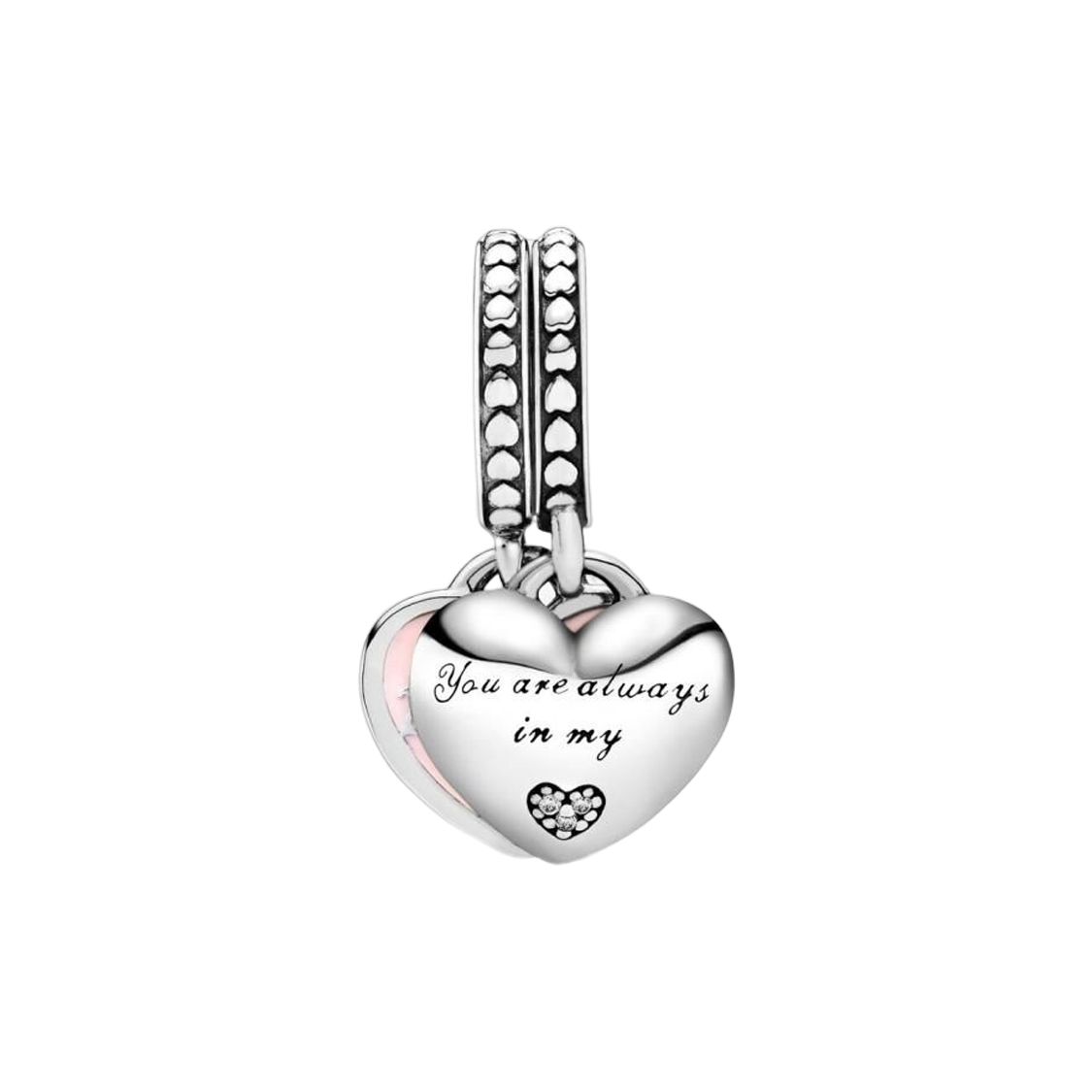Pandora Mother And Daughter Double Heart Pendant Women pendant Silver 792072EN40 Silver