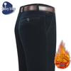 Calças Masculinas de Veludo Cotelê Grosso para Outono/Inverno - Casual Solto para Meia-Idade e Idosos.