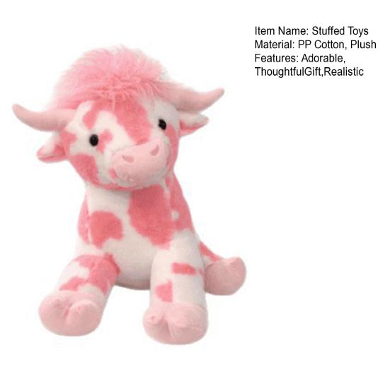 Highland Cow Plush Soft Stuffed Animal Fluffy Realistic Scottish Cattle Plushie with Big Eyes Cute Highland Cow Gift for Kids Adults