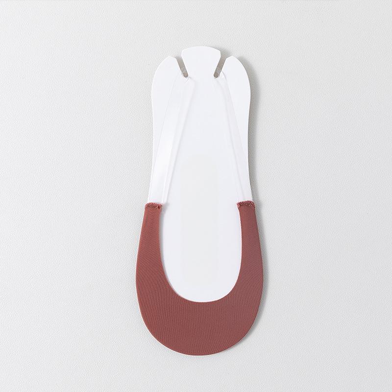 Female Summer Thin Shallow Mouth Non Slip with Half Palm Invisible Suspender Boat Socks
