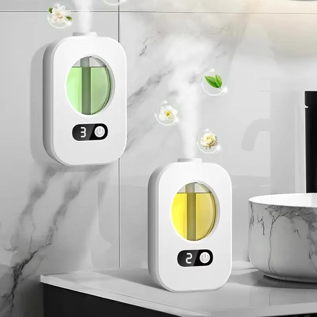 Smart Aroma Diffuser Car Air Freshener Automatic Spray Humidifier Home Wall Mounted Deodorizer Rechargeable Device for Continuous Fragrance Release