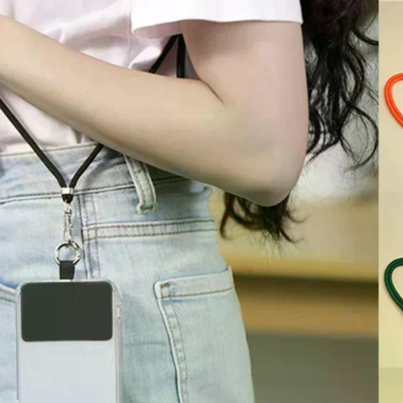 Cordino a tracolla Collana Cinturino Universale per Cellulare Regolazione Lunga Corda Appesa con Clip Cordino Anti-Smarrimento