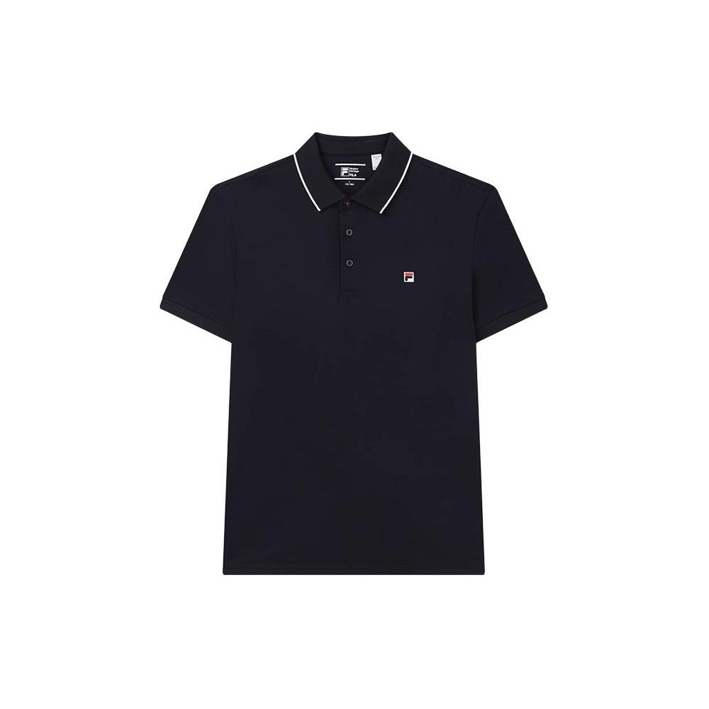 Fila Solid Color Breathable Casual Knit Polo Shirt Men Tops Legendary-Blue F51M421102F-NV