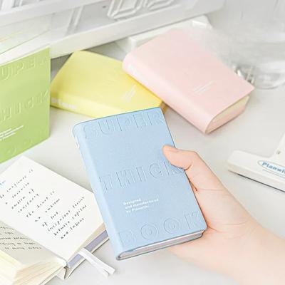 Carnet de notes de poche en cuir PU Macarone Agenda quotidien Liste de tâches Bloc-notes Page vierge colorée Papeterie scolaire Retour à l'école