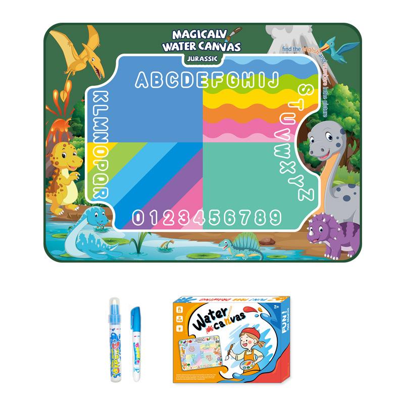 Magic Water Canvas Children Water Painting Blanket Early Learning Oversized Animal Dinosaur Numbers Magical Color Diy Toy