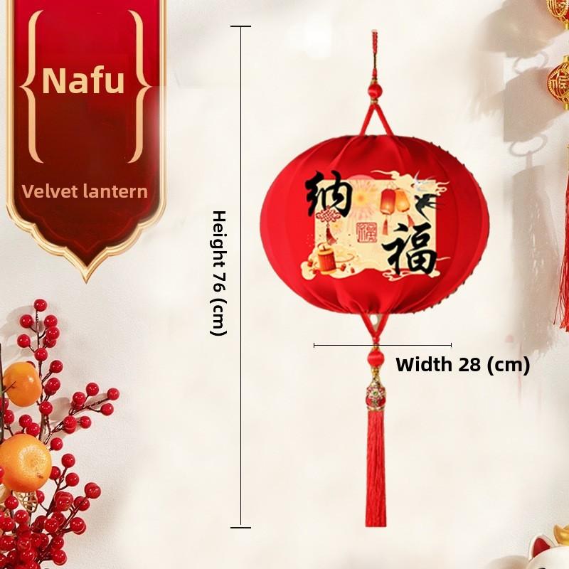 Chinesische Neujahrs-Rotfilz-Laternen Mit Gestickten Zitaten Für Feiertags-Heimdekoration