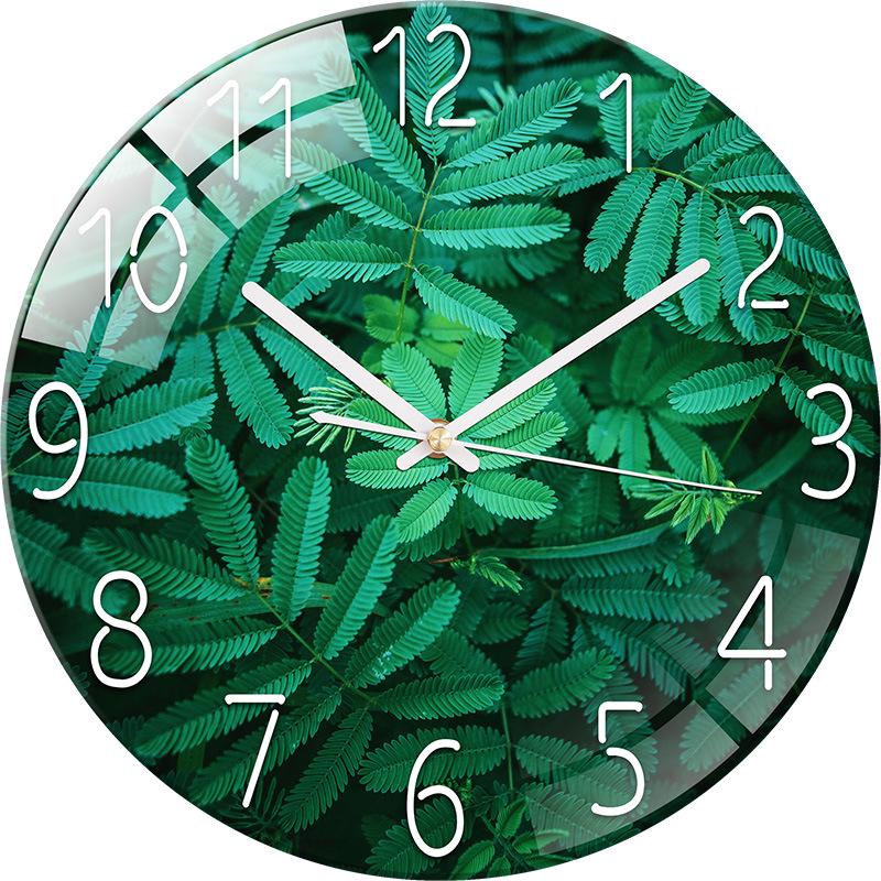 Modern European Silent Quartz Wall Clock - 30cm Glass Design for Living Room or Bedroom