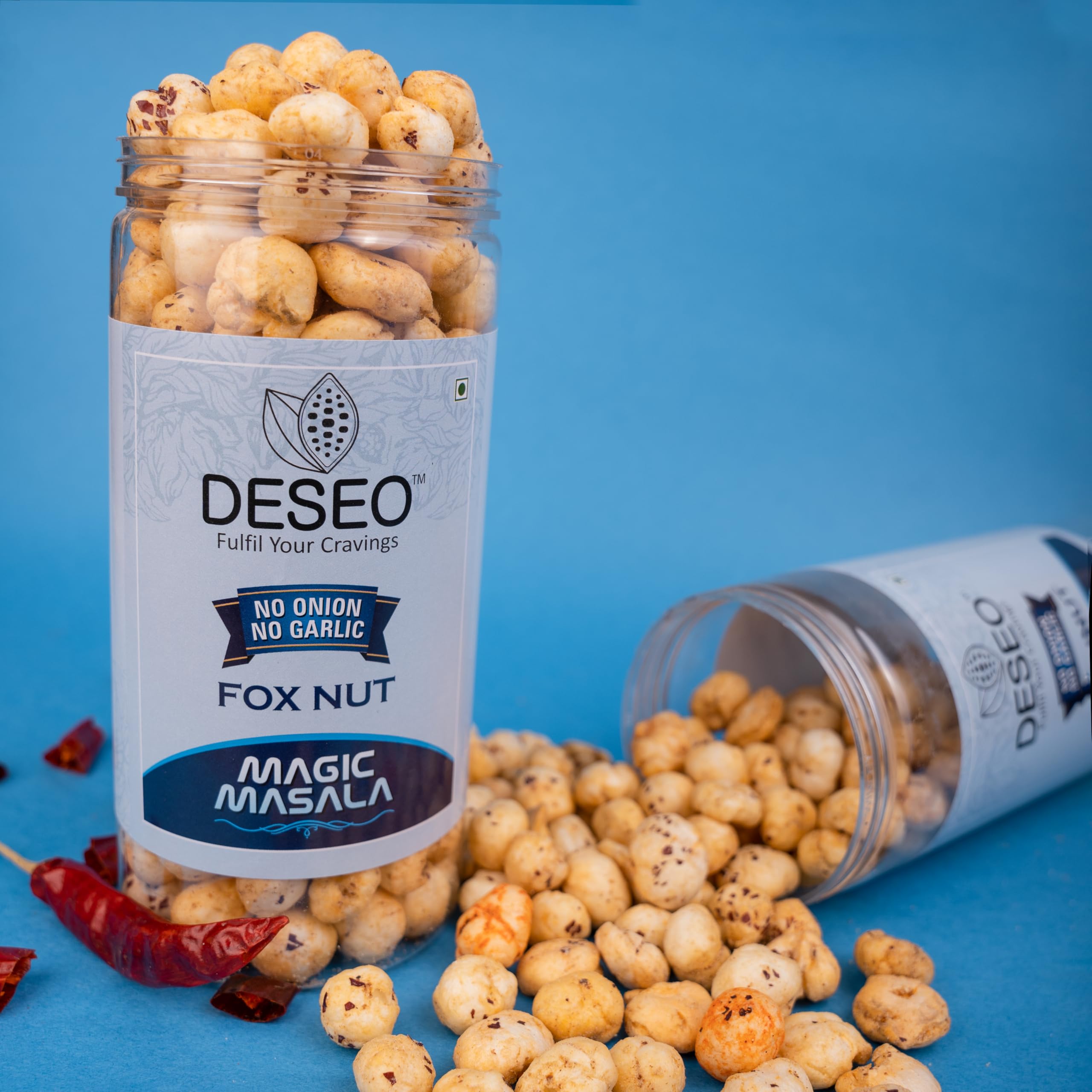 

DESEO Magic Masala Fox Nut, No Onion No Garlic, Jain Makhana Snacks