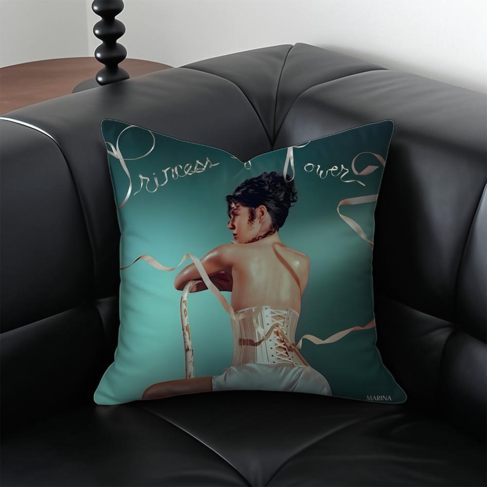 MMarina and the Ddiamonds Music Album Cushion Cover Pillow Case Antidustmite Invisible Zipper Silky Plush Cushion