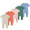 Korean Style Sleeveless Bamboo Infant Romper - Solid Color Summer Baby Onesie