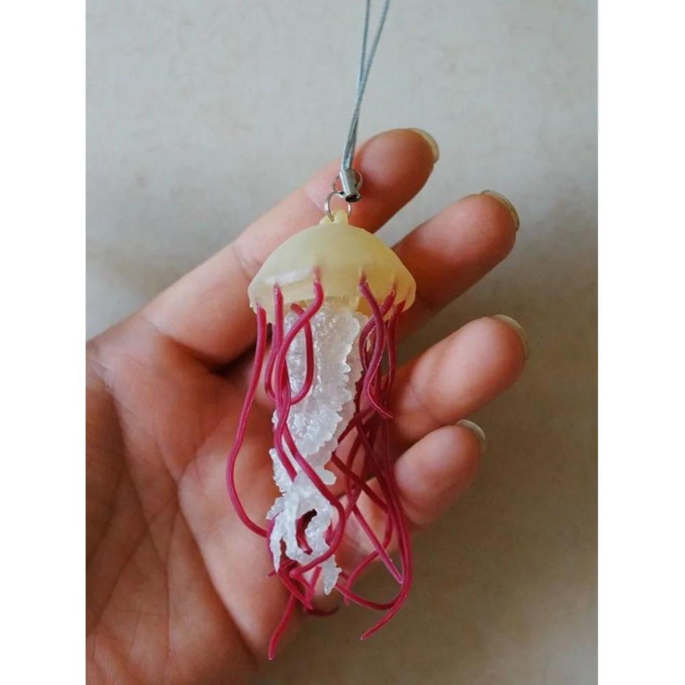 Jellyfish Keychain Capsule Toy Simulation Marine Organism Model Toy Stereogram Gacha Pendants Gifts