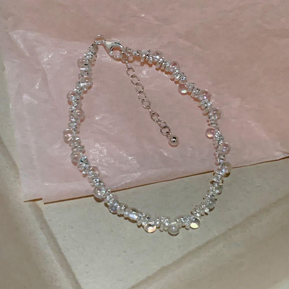 Waterproof Colorful Crystal Lucky Bracelet Jewelry Rainbow Candy Beads Bangle  Wedding Party Gift