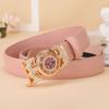 Fashion Stylish Womens Versatile Automatic Buckle Decorative Denim Belt For 2024