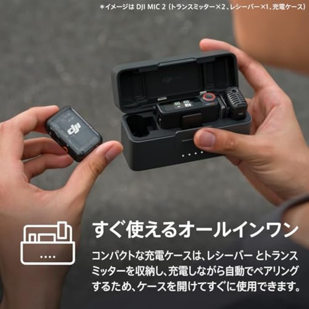 DJI Mic 2 (Transmitter x 1, Receiver x 1) Wireless Microphone with Smart Noise Canceling, 32 Bit ...
