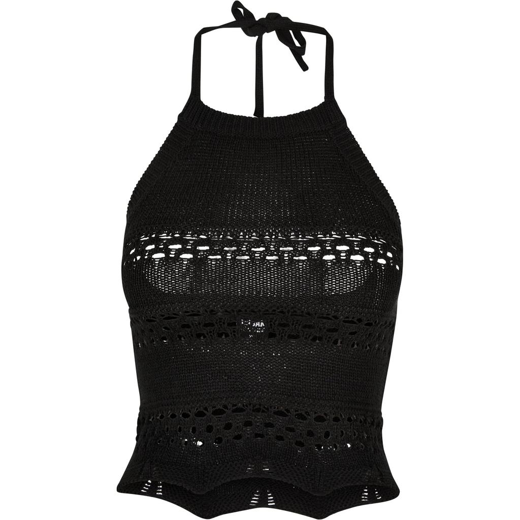 Urban Classics Womens/Ladies Knitted Crochet Halter Neck Short Top