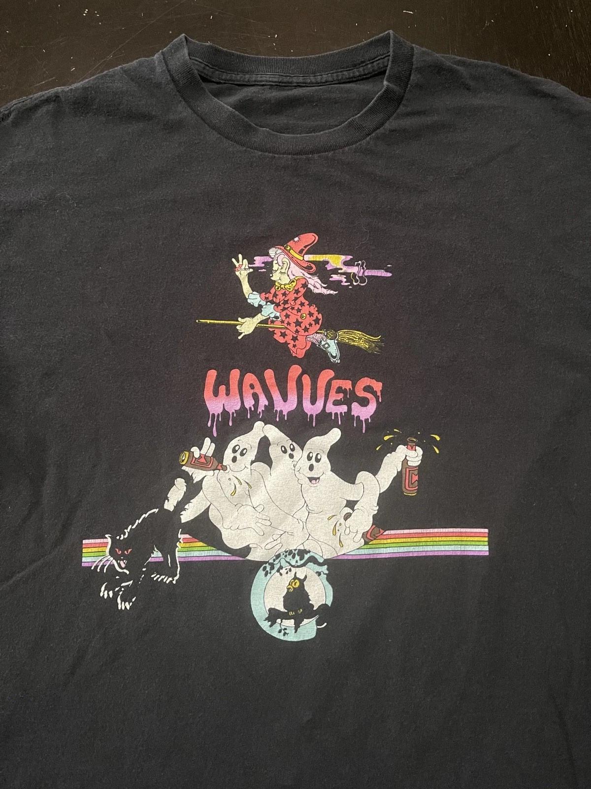 

Wavves Band Witch & Ghosts 100% Cotton T-shirt Mens Tees Top, Black, No Tag - Fits: Medium 4XL
