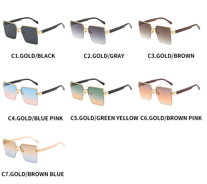 2022 Spring European & American Celebrity Square Frame Sunglasses - Milan Fashion Half-Frame