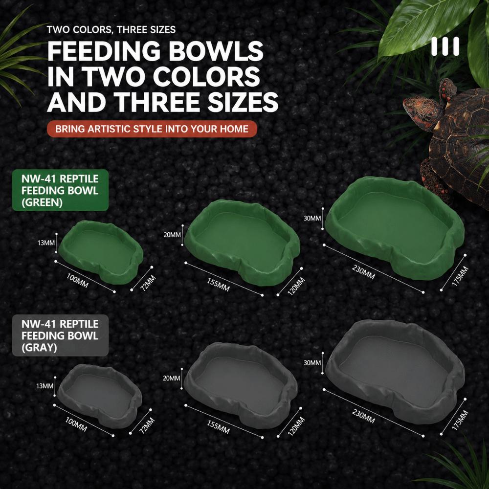 Stone Texture Reptile Feeder Bowl ABS Resin Feeding Bowl Dish New Water Dish Feeder Pet Crawler