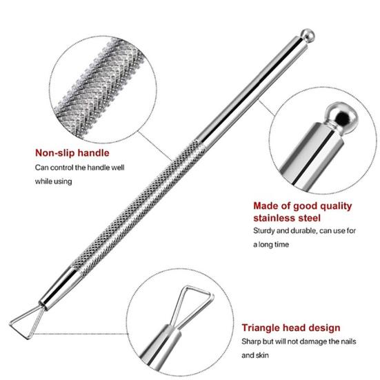 Oțel inoxidabil Nail Art UV Gel Polish Remover Rod Pusher Cleaner Instrument de manichiură