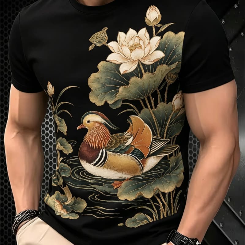 

Men s Fashion 3D Printed Men s T-Shirt Round Neck Short Sleeve Trendy Street Wear XL