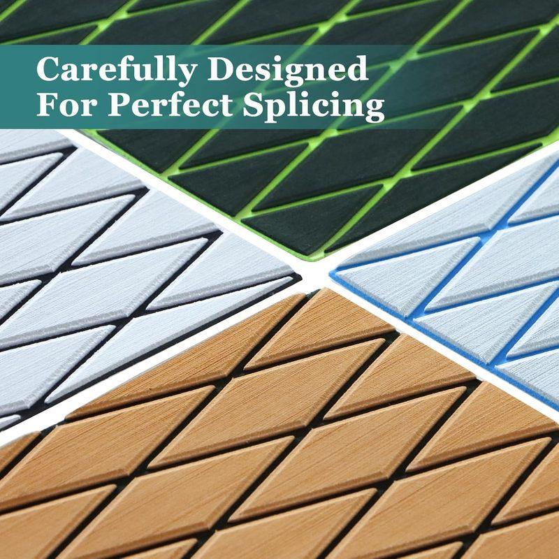 1900*350*6mm EVA Foam Floor Pad Big Diamond Anti-Slip Faux Teak Decking Sheet for Yacht Boat Self-adhesive Marine Accessories