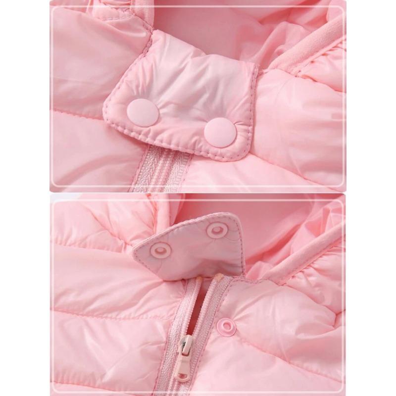 Jachetă ușoară din puf pentru băieți și fete, cu glugă și fermoar, paltoane calde de toamnă-iarnă, îmbrăcăminte exterioară 0-5 ani, cadou de Crăciun/zi de naștere pentru copii